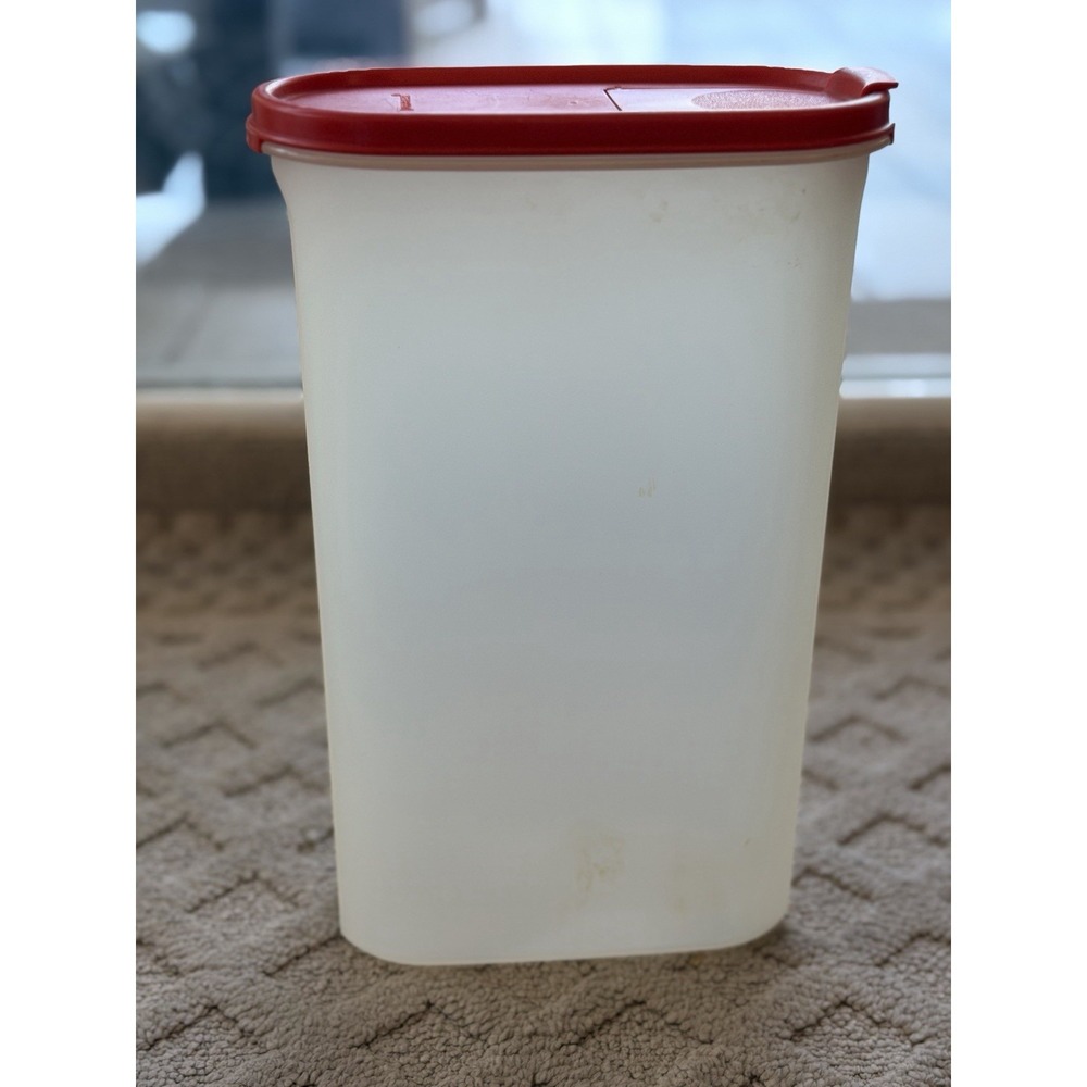 Tupperware 1615 Oval Modular Mates 12 1/4 Cup Container #5 Red Lid